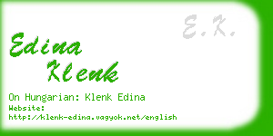 edina klenk business card
